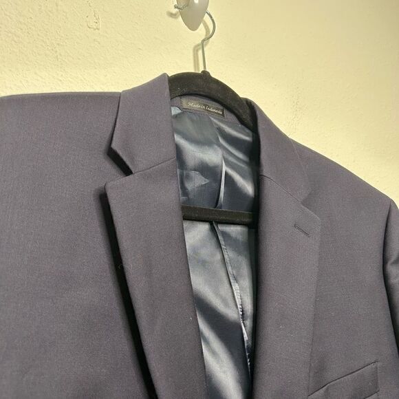 Lauren Ralph Lauren Men’s Navy Blue Gold Wool 2 Button Sportcoat Jacket Sz 44 L - Picture 5 of 9